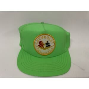 Chevrolet Corvette Car Convertible Neon Green Trucker Hat New Vintage 1980s